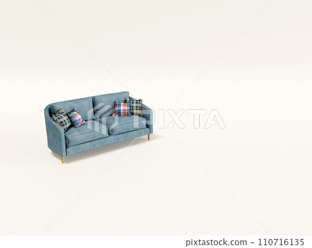 [3DCG] Sofa and cushion with horizontal background 110716135