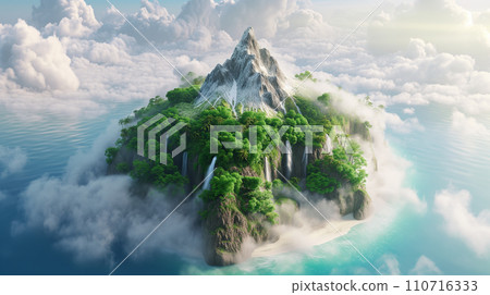 Amazing panorama of tropical adventure island 110716333