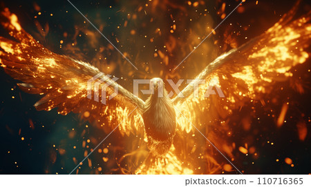 Phoenix mythical bird rising from the ashes 110716365