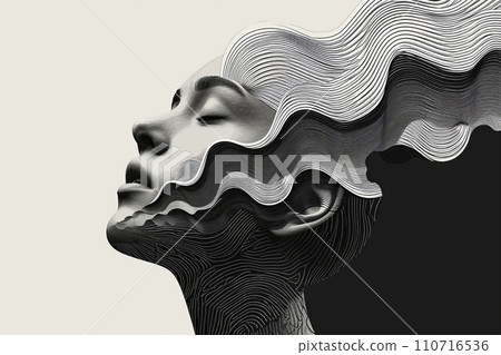 Heart art AI image 6 that abstractly and artistically expresses a troubled mind and complex psychological state. 110716536