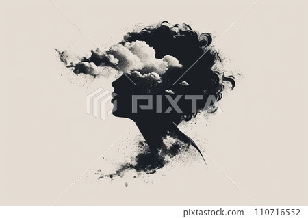 心藝術AI圖像21，抽象而藝術地表達了困擾的心靈和複雜的心理狀態。 110716552