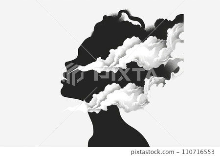 心藝術AI圖像22，抽象而藝術地表達了困擾的心靈和複雜的心理狀態。 110716553