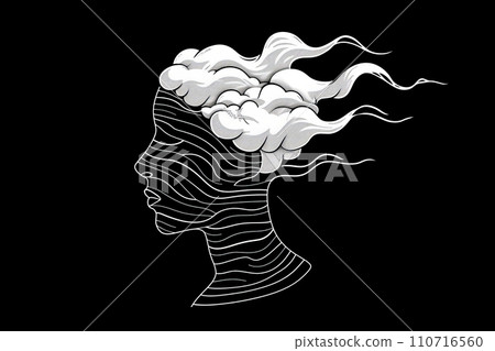 Heart art AI image 26 that abstractly and artistically expresses a troubled mind and complicated psychological state. 110716560