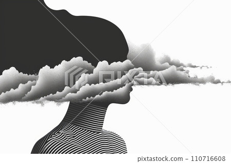 心藝術AI圖像44抽象且藝術地表達了困擾的心靈和複雜的心理狀態。 110716608