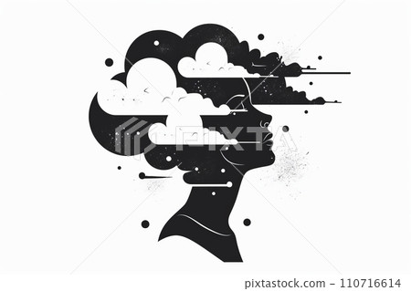 Heart art AI image 46 that abstractly and artistically expresses a troubled mind and complicated psychological state. 110716614