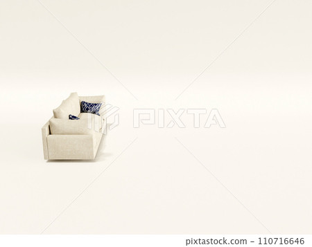 [3DCG] Sofa and cushion with horizontal background 110716646