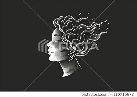Heart art AI image 69 that abstractly and artistically expresses a troubled mind and complicated psychological state. 110716678