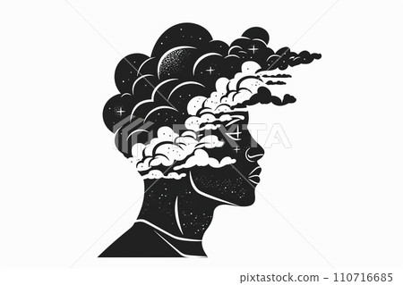 Heart art AI image 71 that abstractly and artistically expresses a troubled mind and complex psychological state. 110716685