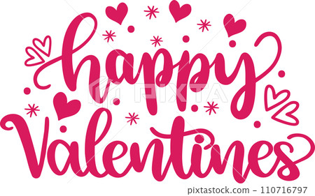 Happy Valentines, Heart, Love, Be Mine, Holiday, Vector Illustration File 110716797