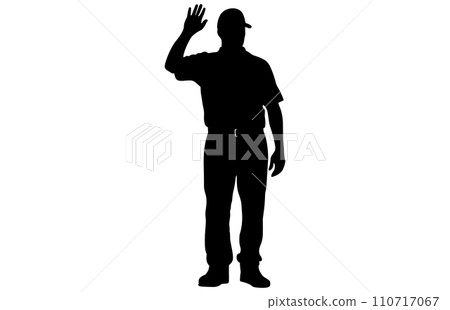 Baseball Umpire Vector Silhouette,Baseball Umpire Decision Indication by Giving Hand Signal, Baseball Umpire Vector Silhouette,Baseball Umpire Decision Indication by Giving Hand Signal, 110717067