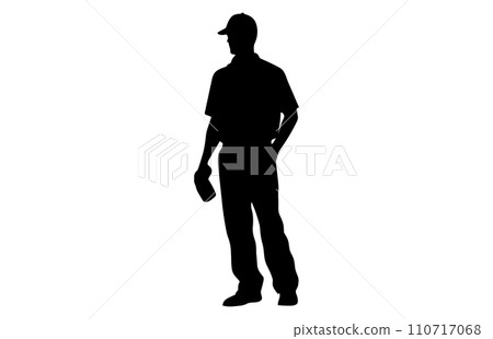 Baseball Umpire Vector Silhouette,Baseball Umpire Decision Indication by Giving Hand Signal, Baseball Umpire Vector Silhouette,Baseball Umpire Decision Indication by Giving Hand Signal, 110717068