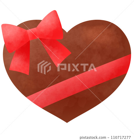 Big heart valentine chocolate with red ribbon Big heart valentine chocolate with red ribbon 110717277