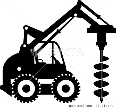 Silhouette of Mobile Drilling Rig Truck Icon in Flat Style. Vector Illustration Silhouette of Mobile Drilling Rig Truck Icon in Flat Style. Vector Illustration 110717429