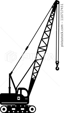 Silhouette of Mobile Crane Icon in Flat Style. Vector Illustration Silhouette of Mobile Crane Icon in Flat Style. Vector Illustration 110717431