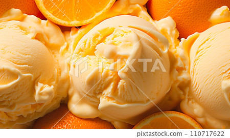 Juicy orange ice cream image background "AI generated image" 110717622
