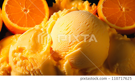Juicy orange ice cream image background "AI generated image" 110717625
