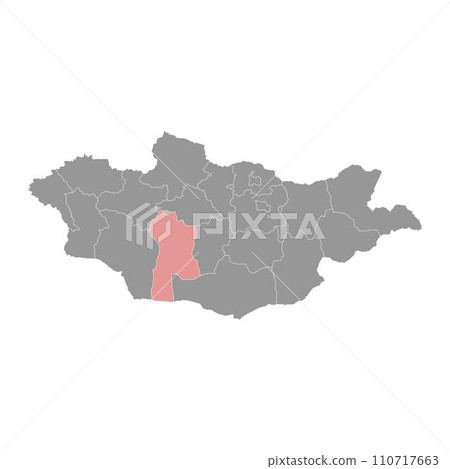 Bayankhongor province map, administrative division of Mongolia. Vector illustration. 110717663