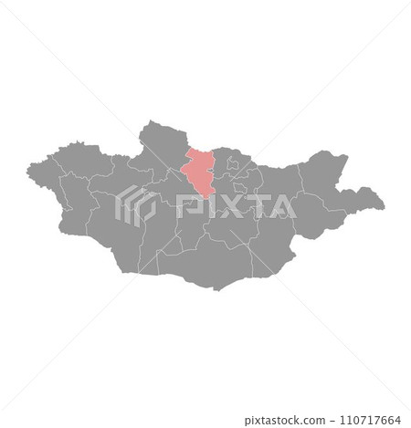 Bulgan province map, administrative division of Mongolia. Vector illustration. Bulgan province map, administrative division of Mongolia. Vector illustration. 110717664