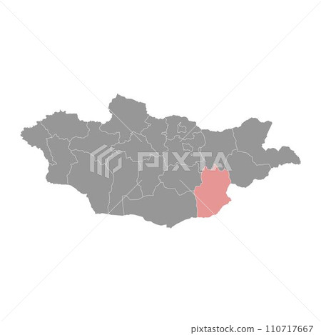 Dornogovi province map, administrative division of Mongolia. Vector illustration. Dornogovi province map, administrative division of Mongolia. Vector illustration. 110717667