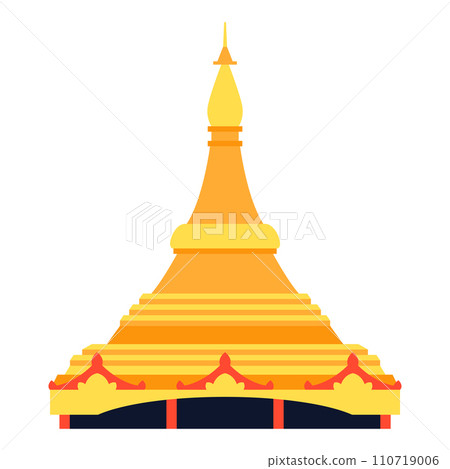 Global Vipassana Pagoda - modern flat design style single isolated image Global Vipassana Pagoda - modern flat design style single isolated image 110719006