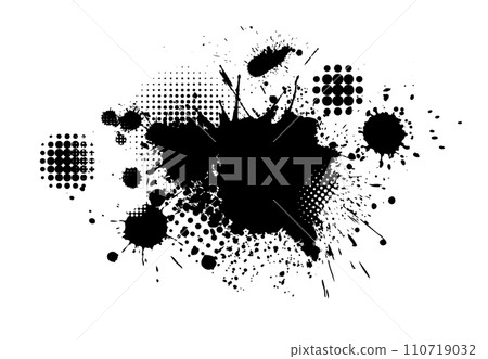 Abstract black blot object. hand drawing. Not AI. Vector illustration 110719032