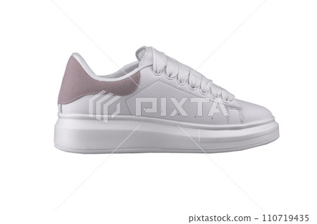 White sneaker on a white background.Sports shoes. 110719435