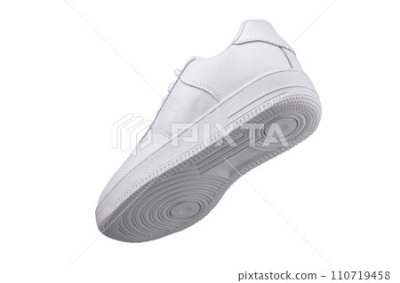 White sneaker on a white background.Sports shoes. White sneaker on a white background.Sports shoes. 110719458