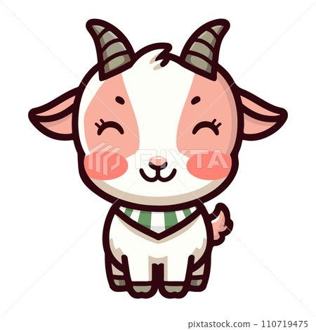 cute goat with horn vector 110719475