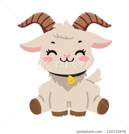 Cute goat sit cartoon animal Cute goat sit cartoon animal 110719476