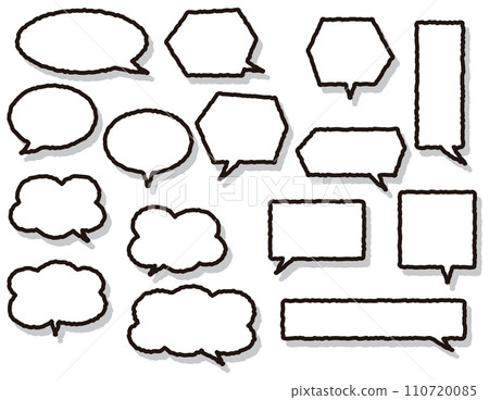 帶有陰影的簡單手繪風格語音氣泡集 110720085