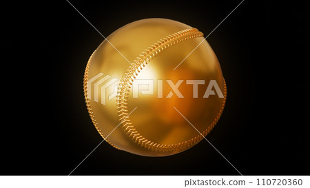 金色的棒球。體育 3DCG 背景。 110720360
