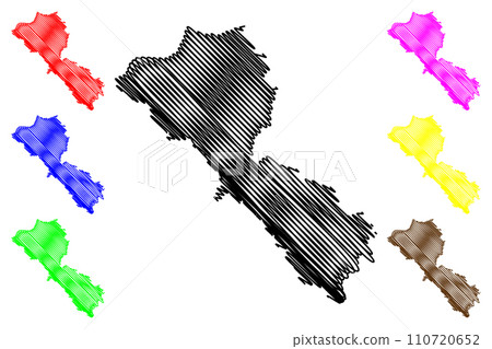 Kargil district (Ladakh union territory, Republic of India) map vector illustration, scribble sketch Kargil map 110720652