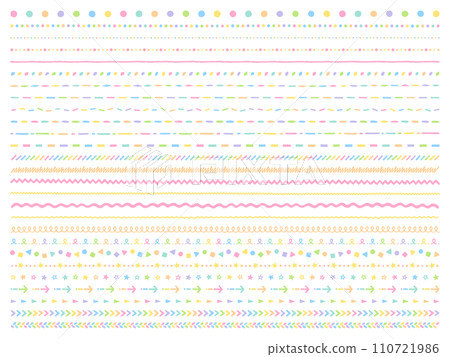 多彩手繪風格線條素材套裝 多彩手繪風格線條素材套裝 110721986