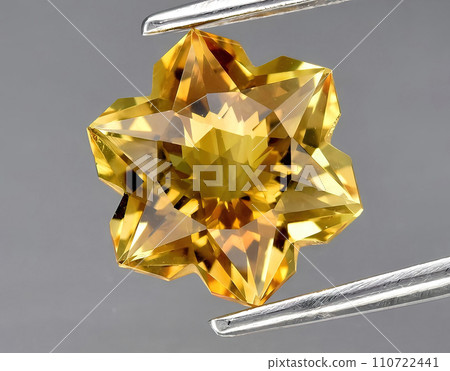 natural yellow citrine quartz gem on the background 110722441