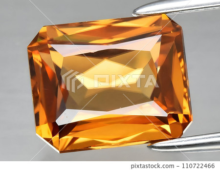 natural yellow zircon gem on the background 110722466