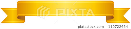 Single illustration of gradation ribbon with gold line 2 (yellow) Single illustration of gradation ribbon with gold line 2 (yellow) 110722634
