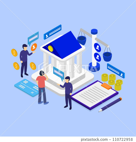 Financial loan isometric 110722958