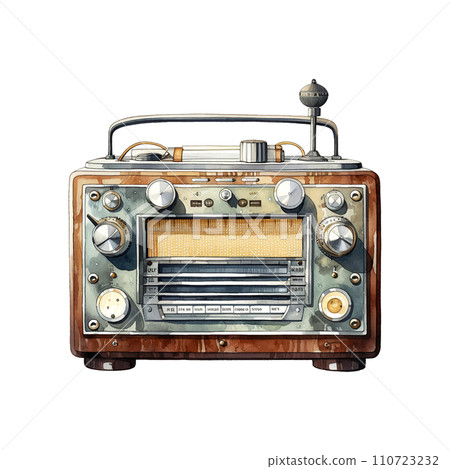 radio watercolor illustration on white background 110723232