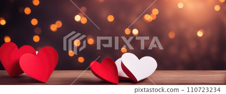 saint valentine's day background with copy space. Holiday love backdrop with hearts 110723234