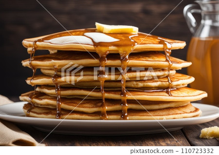 stack of very thin pancakes. traditional for Russian pancake week. Shrove tide 110723332
