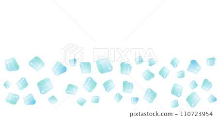 Transparent glass cube shapes in realistic style. Poster, banner, and social media design. Vector illustration. Transparent glass cube shapes in realistic style. Poster, banner, and social media design. Vector illustration. 110723954