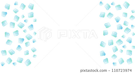 Transparent glass cube shapes in realistic style. Cafe and restaurant menu design. Vector illustration. Transparent glass cube shapes in realistic style. Cafe and restaurant menu design. Vector illustration. 110723974