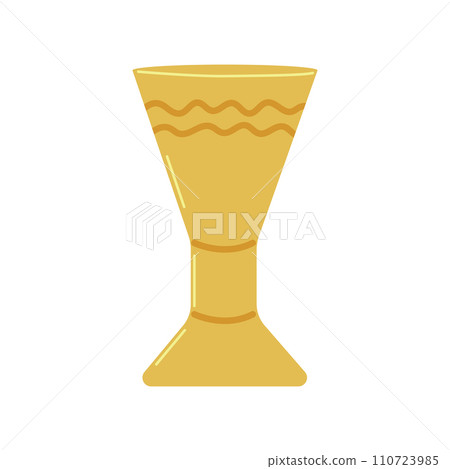 Gold Cup winner prize sports competitions games. Carved pattern. Trophy cup of the champion. Vector illustration. Gold Cup winner prize sports competitions games. Carved pattern. Trophy cup of the champion. Vector illustration. 110723985