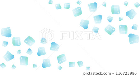 Transparent glass cube shapes in realistic style. Poster, banner, and social media design. Vector illustration. Transparent glass cube shapes in realistic style. Poster, banner, and social media design. Vector illustration. 110723986