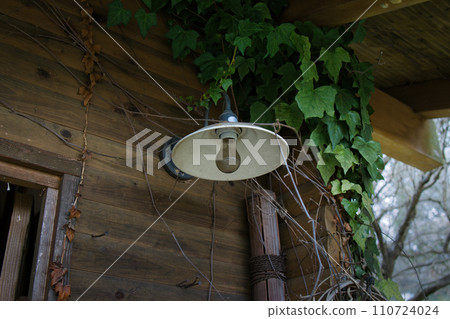Retro and stylish lighting with a white umbrella Retro and stylish lighting with a white umbrella 110724024