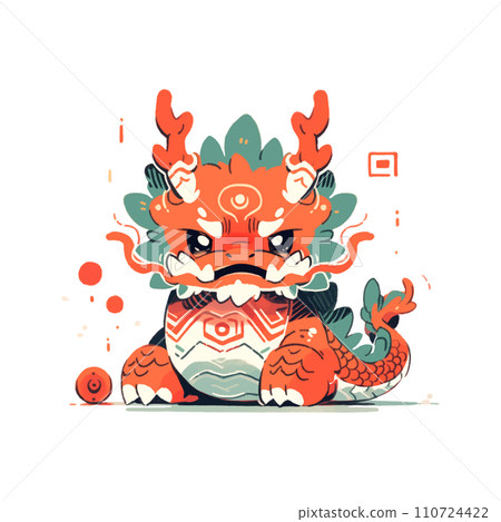 chinese angry dragon 2024 vector illustration 110724422