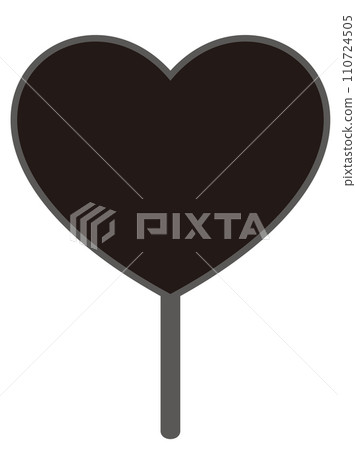 心形偶像粉絲圖示（黑底）/心形粉絲 110724505