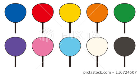 多彩偶像粉絲圖示套裝（黑色手柄）/粉絲套裝 110724507