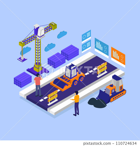 Infrastructure development isometric Infrastructure development isometric 110724634