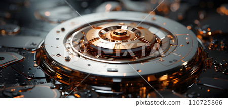 The computer-generated illustration is like close-ups of some high-tech machinery. It's a beautiful image with shallow depth of field suitable for presentations on the topic of futuristic technology. The computer-generated illustration is like close-ups of some high-tech machinery. It's a beautiful image with shallow depth of field suitable for presentations on the topic of futuristic technology. 110725866